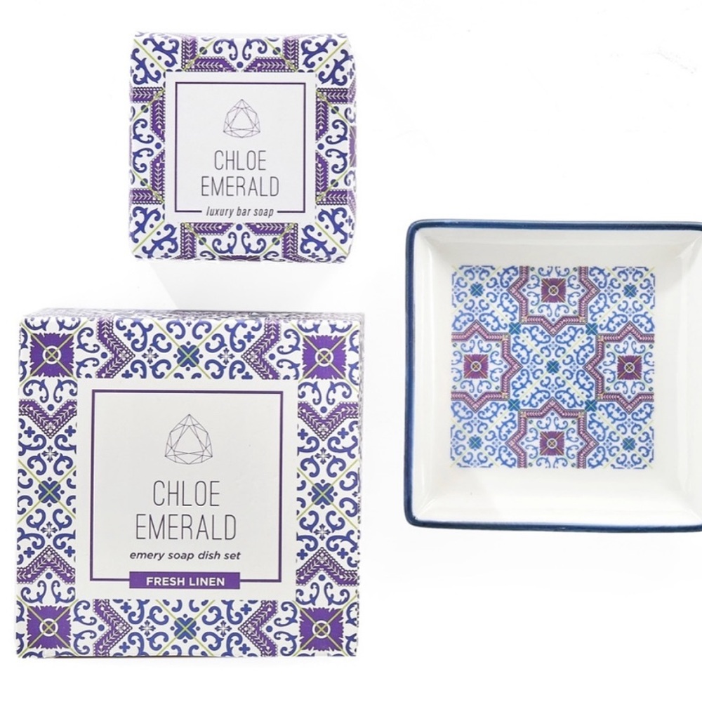 Chloe Emerald Emery Soap Dish Set